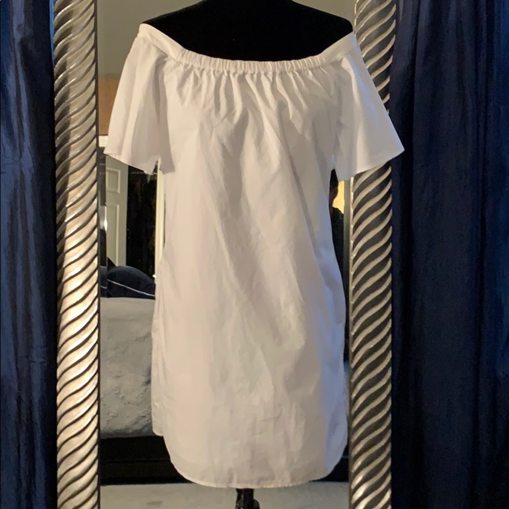Banana Republic White Off Shoulder Dress